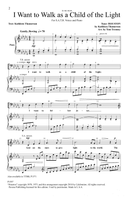 page one of I Want To Walk As A Child Of The Light (arr. Tom Trenney) (SATB Choir)