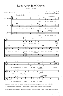 page one of Look Away Into Heaven (SAB Choir)