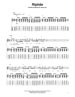 page one of Riptide (Guitar Tab (Single Guitar))