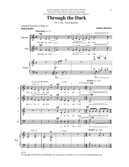page one of Through The Dark (SATB Choir)