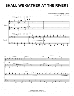 page one of Shall We Gather At The River? (arr. Phillip Keveren) (Piano Duet)