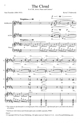 page one of The Cloud (SATB Choir)