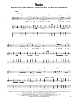 page one of Rude (Guitar Tab (Single Guitar))