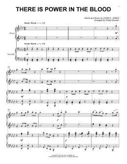 page one of There Is Power In The Blood (arr. Phillip Keveren) (Piano Duet)