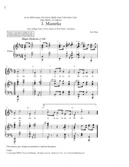 page one of Mazurka (from "Solfege Suite #2") (Unison Choir)