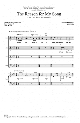 page one of The Reason For My Song (SATB Choir)