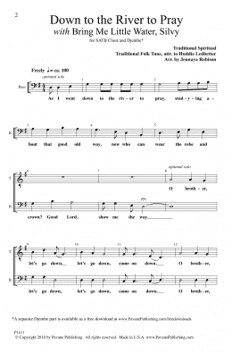 page one of Down To The River To Pray (with Bring Me Little Water, Silvy) (arr. Jennaya Robison) (SATB Choir)