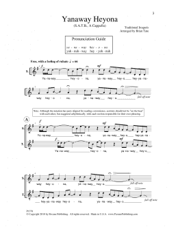 page one of Yanaway Heyona (SATB Choir)