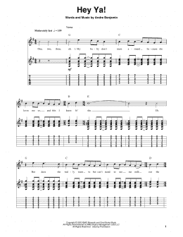 page one of Hey Ya! (Guitar Tab (Single Guitar))