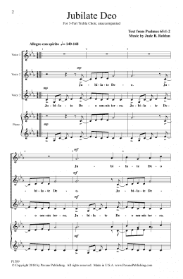 page one of Jubilate Deo (3-Part Mixed Choir)