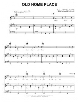 page one of Old Home Place (Piano, Vocal & Guitar Chords (Right-Hand Melody))