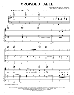 page one of Crowded Table (Piano, Vocal & Guitar Chords (Right-Hand Melody))