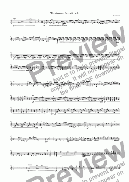 page one of "Renaissance" for violin solo
