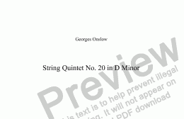 page one of String Quintet No. 20 in D Minor