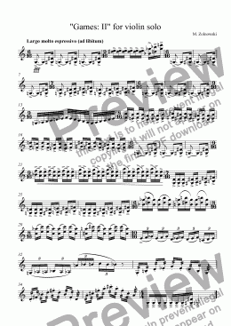 page one of "Games: II" for violin solo