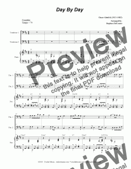 page one of Day By Day (Trombone Duet)