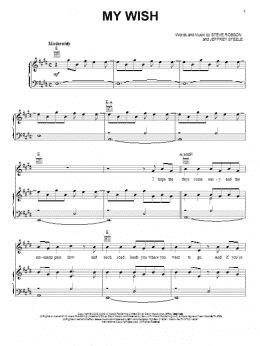 page one of My Wish (Piano, Vocal & Guitar Chords (Right-Hand Melody))