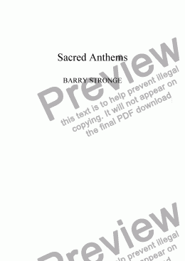 page one of Sacred Anthems - Choir and keyboard version