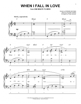 page one of When I Fall In Love (arr. Phillip Keveren) (Easy Piano)