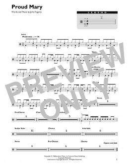 page one of Proud Mary (Drum Chart)