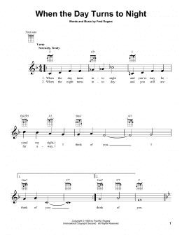 page one of When The Day Turns To Night (from Mister Rogers' Neighborhood) (Ukulele)