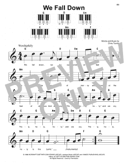 page one of We Fall Down (Super Easy Piano)