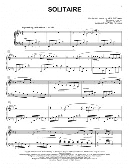 page one of Solitaire (arr. Phillip Keveren) (Piano Solo)