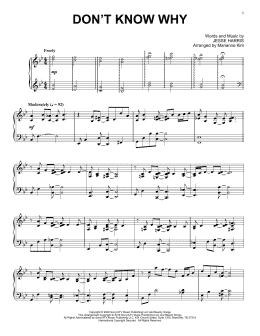 page one of Don't Know Why (arr. Marianne Kim) (Piano Solo)
