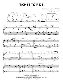 page one of Ticket To Ride (arr. Phillip Keveren) (Piano Solo)