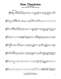 page one of Dear Theodosia (from Hamilton) (Violin Solo)