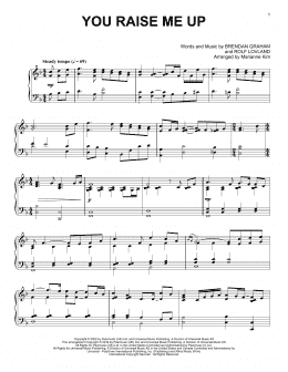 page one of You Raise Me Up (arr. Marianne Kim) (Piano Solo)