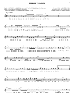 page one of Someone You Loved (Lead Sheet / Fake Book)