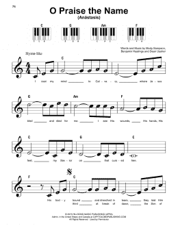 page one of O Praise The Name (Anastasis) (Super Easy Piano)