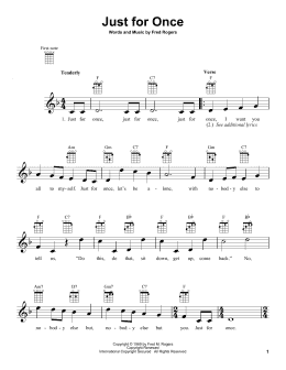page one of Just For Once (from Mister Rogers' Neighborhood) (Ukulele)