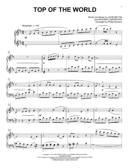 page one of Top Of The World (arr. Phillip Keveren) (Piano Solo)