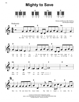 page one of Mighty To Save (Super Easy Piano)