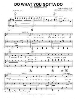 page one of Do What You Gotta Do (from Disney's Descendants 3) (Piano, Vocal & Guitar Chords (Right-Hand Melody))