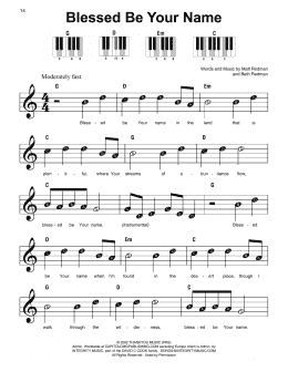 page one of Blessed Be Your Name (Super Easy Piano)