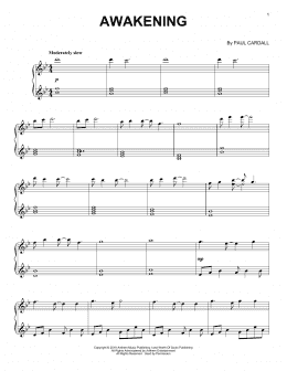 page one of Awakening (Piano Solo)