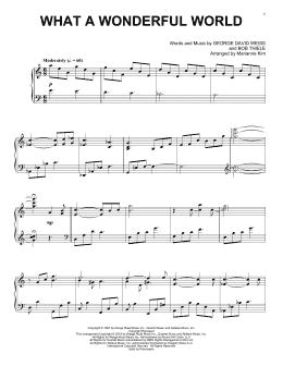 page one of What A Wonderful World (arr. Marianne Kim) (Piano Solo)