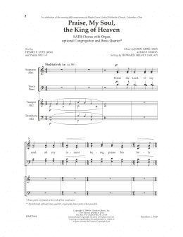 page one of Praise, My Soul, The King of Heaven (arr. Howard Helvey) (SATB Choir)
