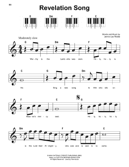 page one of Revelation Song (Super Easy Piano)