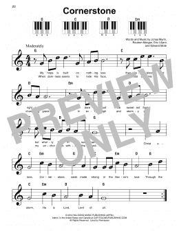 page one of Cornerstone (Super Easy Piano)