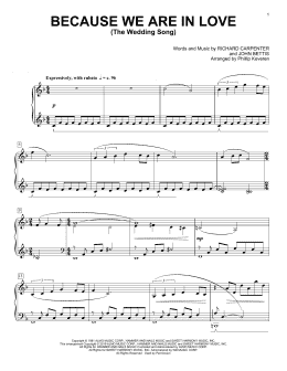 page one of Because We Are In Love (The Wedding Song) (arr. Phillip Keveren) (Piano Solo)