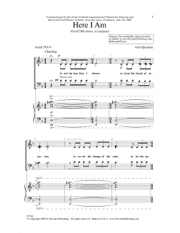 page one of Here I Am (SATB Choir)