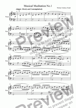 page one of Musical Meditation No. 1