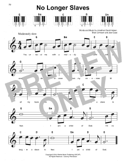 page one of No Longer Slaves (Super Easy Piano)