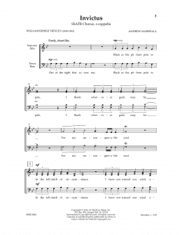 page one of Invictus (SSATB Choir)