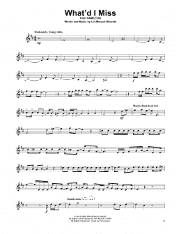 page one of What'd I Miss (from Hamilton) (Violin Solo)