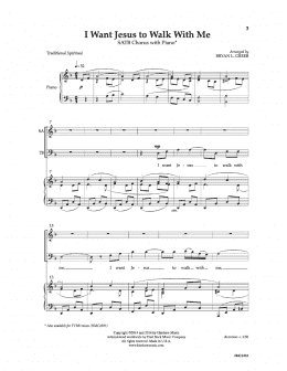 page one of I Want Jesus To Walk With Me (SATB Choir)